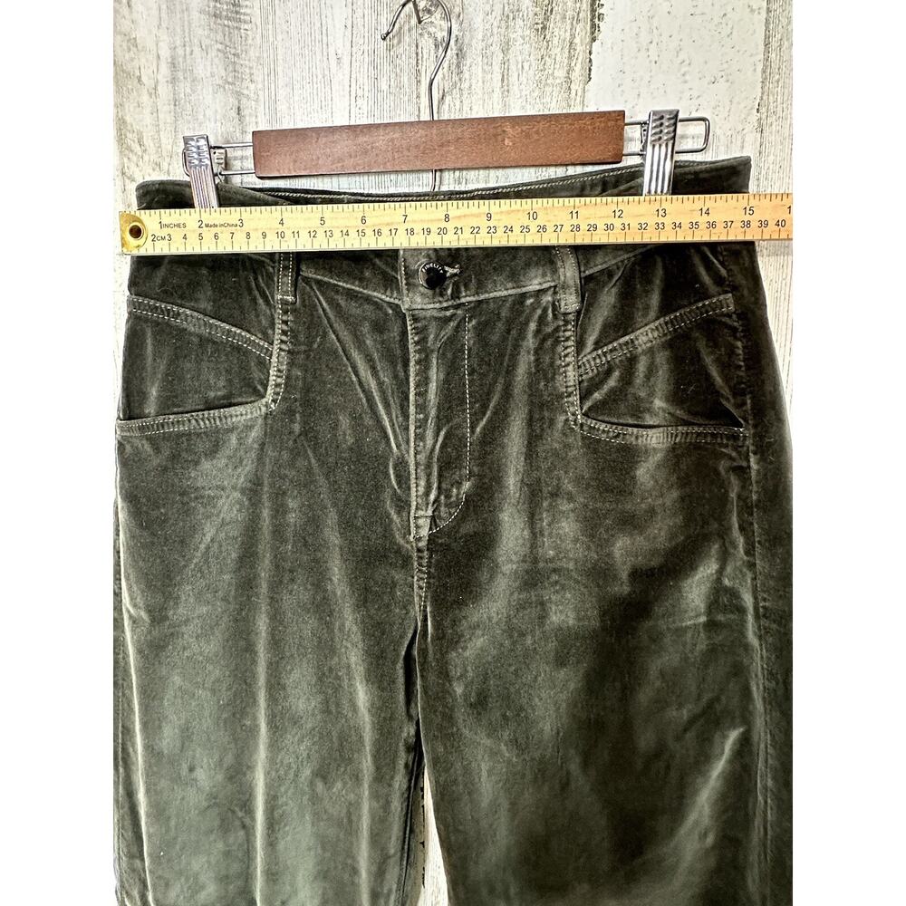 Fidelity wide leg Deep Sage Velour Velvet mid bootcut jeans 30 Anthropologie$228 - Picture 7 of 16